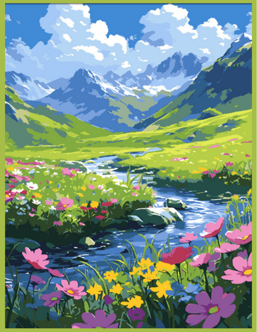 온메이드 DIY 명화그리기 그림그리기 세트 MD-220, 1개, 64 청아한 들판