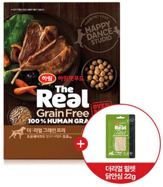 더리얼 그레인프리 오븐베이크드 양고기 어덜트 + 더리얼 필렛 닭안심, 1개, 5.8kg