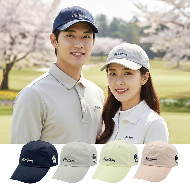 [백화점 AS 가능]말본 모자 뉴 레터 남녀공용 볼캡 + 쇼핑백, 1개, 01.네이비NV