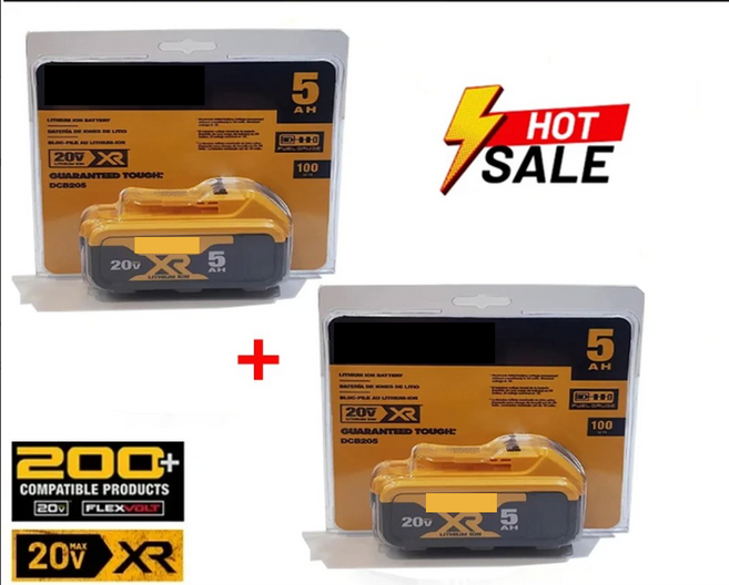 디월트 DCB118 FLEXBOLT 리튬이온배터리 충전기 20V 5.0AH 배터리, 2개