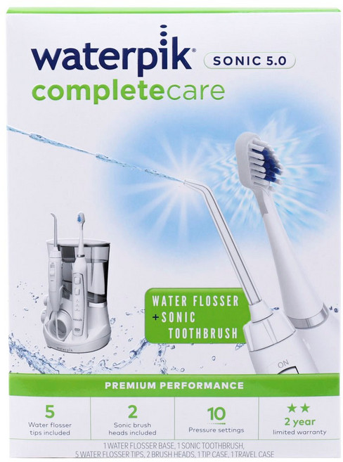 워터픽 워터 플로서 + 소닉 투스브러쉬 컴플리트 케어 5.0 가정용 2종 세트 블루 앤 화이트, 1개