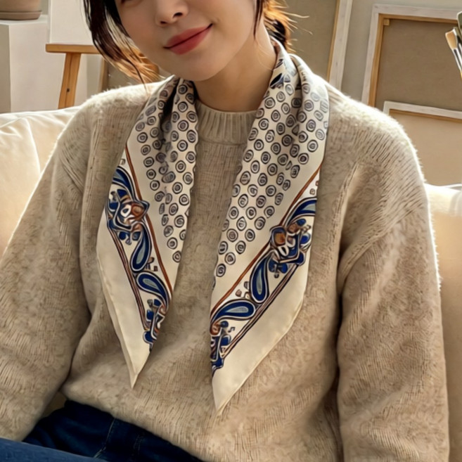너그레 쁘띠 실크 스카프 고급 1P
