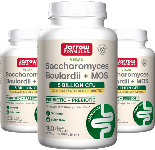 Jarrow FORMULAS 賈羅公式 布拉酵母菌&甘露寡糖益生菌素食膠囊, 180顆, 3罐