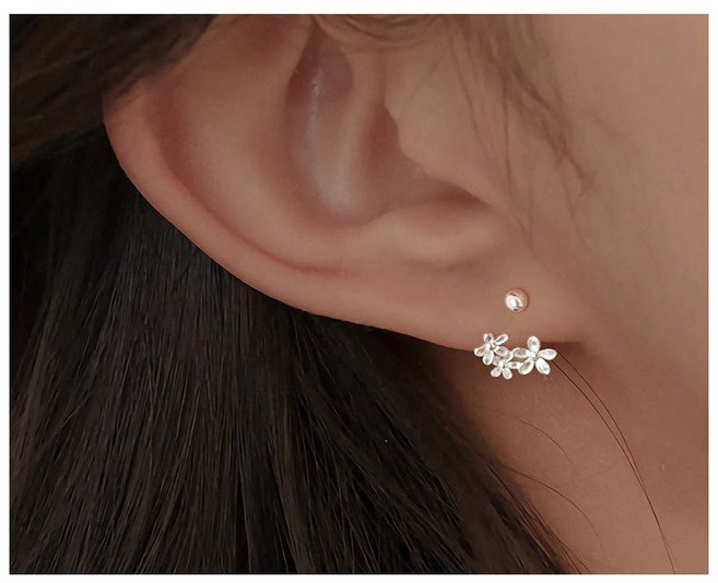 애니상회 (순은 99.9%) 에델 플라워 드롭 귀걸이