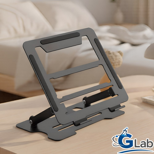 규랩 쿨링 홀 높이 각도 조절 노트북 스탠드 거치대, 1개, 블랙
