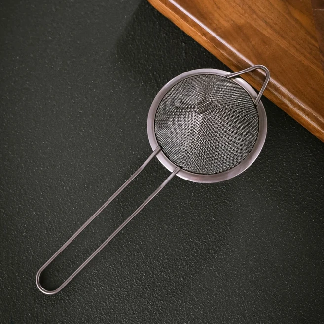 304 스테인레스 스틸 필터 스크린 얼음 필터 칵테일 만들기 도구 햇볕에 건조하는 그물 더블 스트레이너, 01 빠른, 05 9cm black