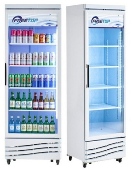 (프리탑) 국산 1등급 수직 업소용 냉장고 쇼케이스 (FT-470R) (화이트)