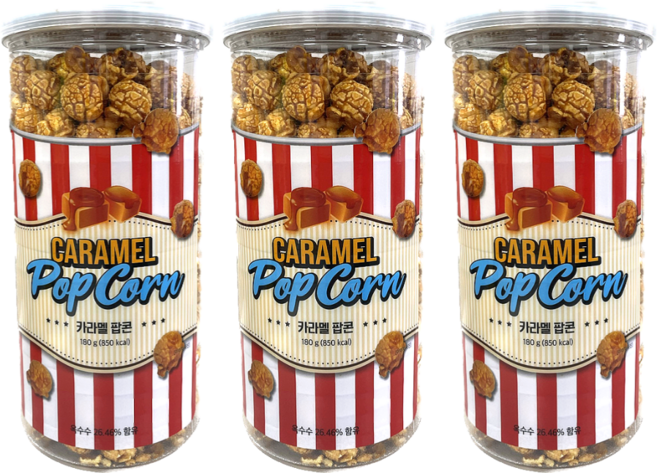 키즈웰 카라멜 팝콘 미니, 3개, 180g