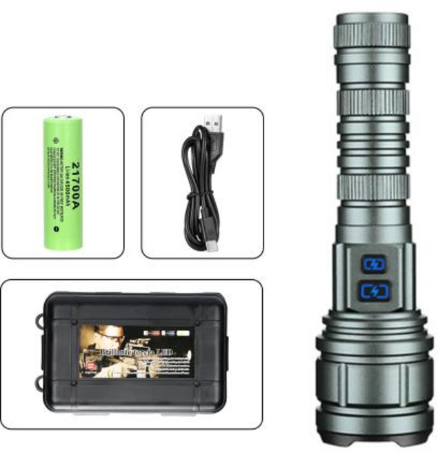 YEMAO G620 1300LM 듀얼 라이트 줌 토치 - 야외 및 야간 낚시를 위한 흰색 및 따뜻한 빛이 포함된 2170018650 알루미늄 손전등, 4. G620 Zoomable 21700, G620 Zoomable 21700, 1개