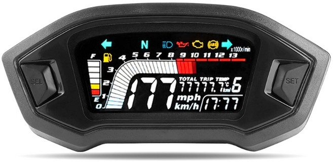 업그레이드 된 오토바이 속도계 주행 거리계 타코미터 RPM 속도계 게이지 MSX125에 적합한 간단한 설치, 단일 미터, 1개