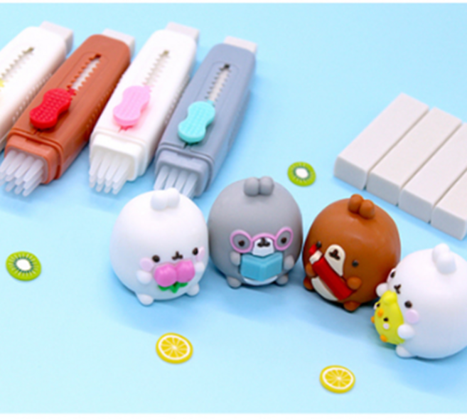 오케이에듀 몰랑 슬라이딩 지우개 피규어포함 1+1, 1세트