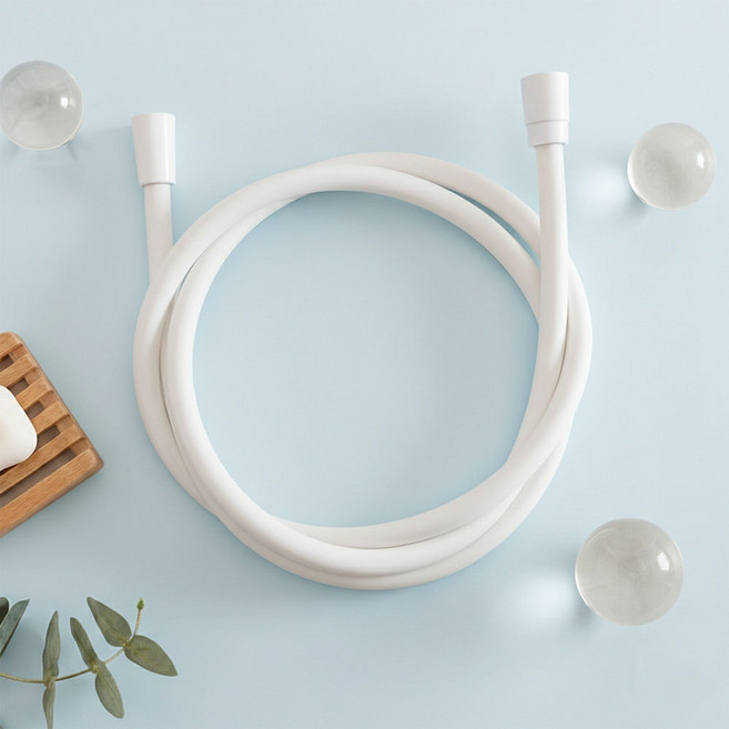 뉴보 잔수배출 PVC 샤워호스, 화이트, 2m