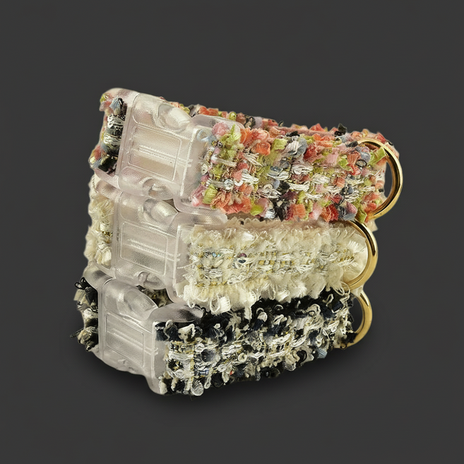 강아지 목줄 럭셔리 트위드, 1개, 화이트