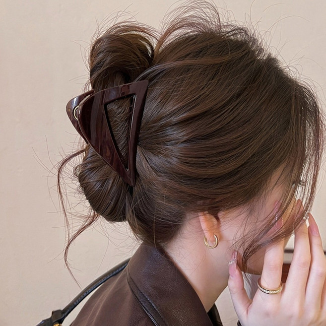 여성 우아한 삼각 디자인 올림머리 헤어 집게핀