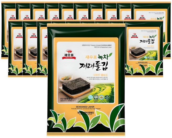 새우표 완도 녹차재래 돌김 전장, 30g, 20개
