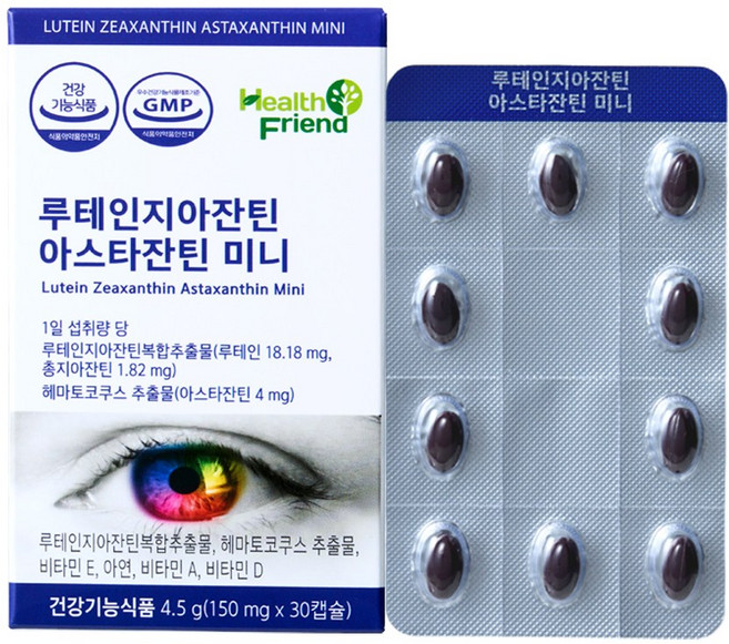 헬스프랜드 루테인 지아잔틴 아스타잔틴 미니, 1개, 30정
