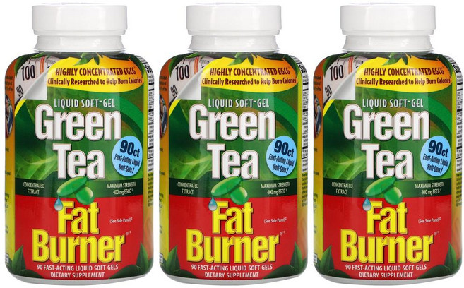 Appliednutrition Green Tea Fat Burner 어플라이드뉴트리션 그린티 팻 버너 90 리퀴드소프트젤 3병 빌베리분말 엘더베리분말 가시오갈피분말 오미자분말 함유, 3개