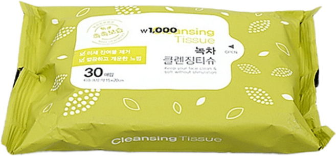 녹차 클렌징티슈 30매, 기본선택, 1개, 30매입