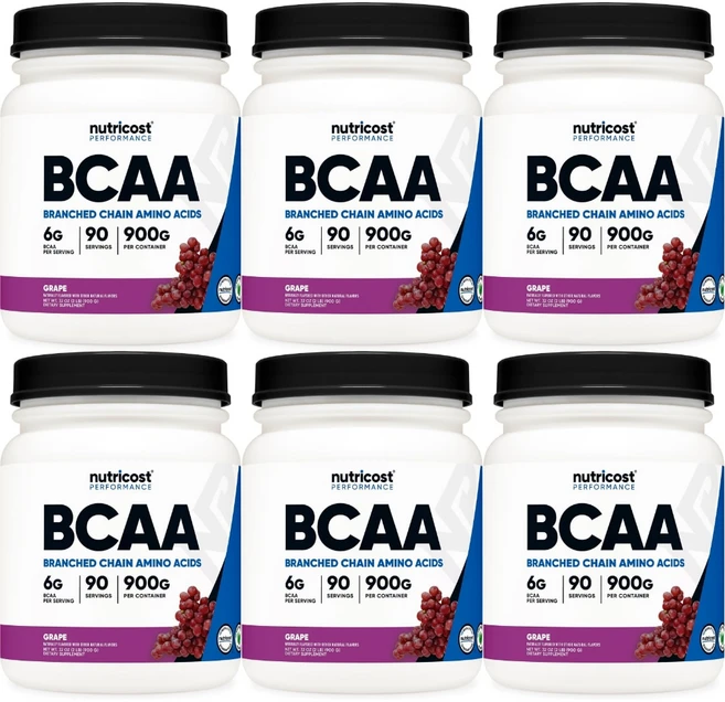 뉴트리코스트 고흡수 BCAA 파우더 포도, 6개, 90회분, 900g - 쿠팡