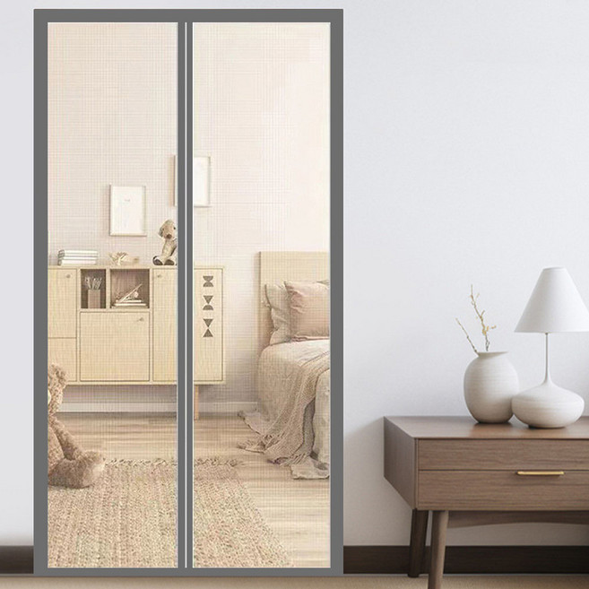 유스몰 무타공 자석 방충망 현관모기장 그레이, 1개