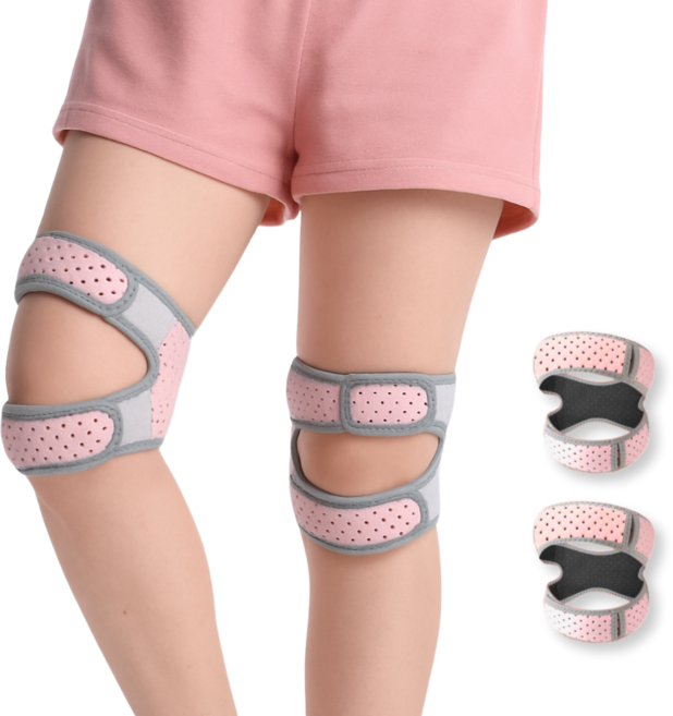 핫쏘잇 이중압박 슬개골 에어 무릎보호대, 핑크, 2개