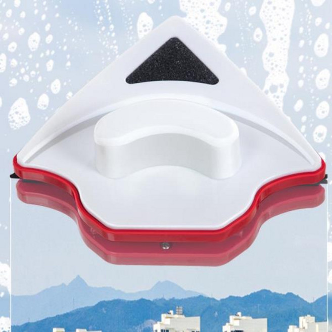 창닦기 양면 자기 창 클리너 유리 와이퍼 효율적인 미끄럼 방지 소형 삼각형 도구, 01 CHINA, 01 빨간