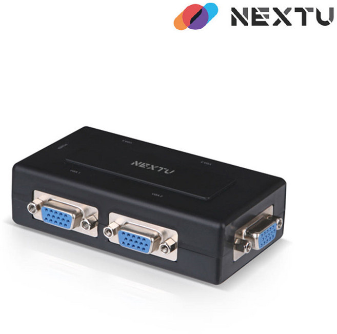 넥스트 NEXT-2304VSP 1대4 VGA RGB 분배기 공유기 영상복제, 블랙, 1개