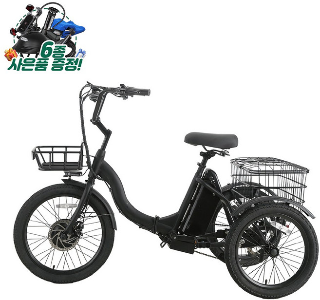 레이윙 캐리 이지 CARRY EZ 삼륜 3륜 시니어 효도 전기자전거 삼성셀, 팬텀 블랙, 스틸