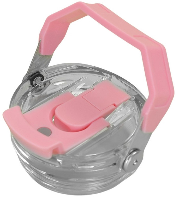 손잡이가 달린 내구성 있는 플라스틱 뚜껑 창의적인 플라스틱 컵 뚜껑 30온스 텀블러용 흘림 방지 디자인 플릭 빨대 뚜껑, 분홍색