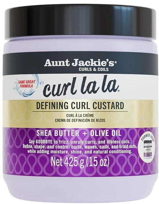 Aunt Jackie's 컬 라라 디파이닝 커스타드 426g 시어버터 올리브 오일 함유 214095, 15 Ounce (Pack of 1), 1개 - 쿠팡
