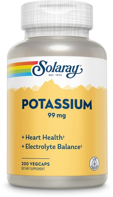 Solaray Potassium 솔라레이 포타슘 칼륨 99mg 200베지캡슐, 1개, 200정 - 쿠팡