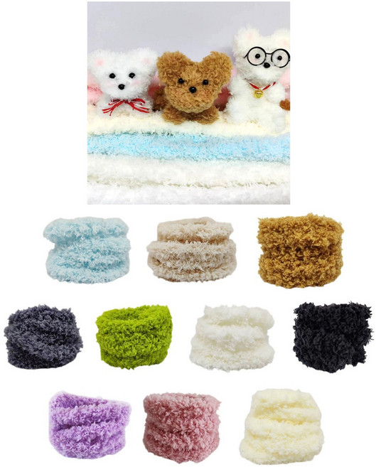 뽀글이 모루 철사 인형 공예 만들기 재료 15mm 10색, 1세트