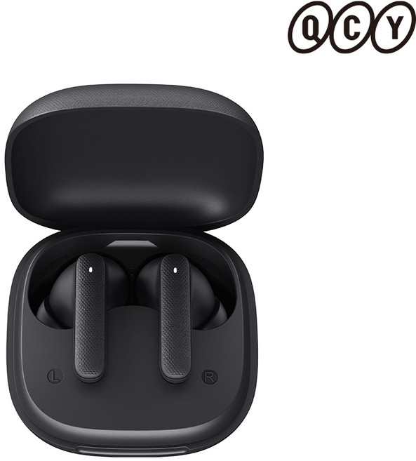 QCY T43 Buds 버즈 무선 블루투스 이어폰 ENC 노이즈캔슬링 C타입 + 실리콘 케이스, 패브릭 블랙 단품