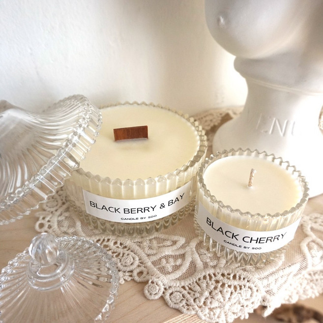 메리고라운드캔들 9oz 250ml 소이 캔들, 1개, 무향-우드심지