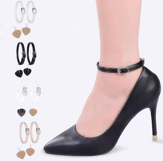 구두 힐 고정밴드 조절가능 벗겨짐방지 구두끈, 투명, 투명