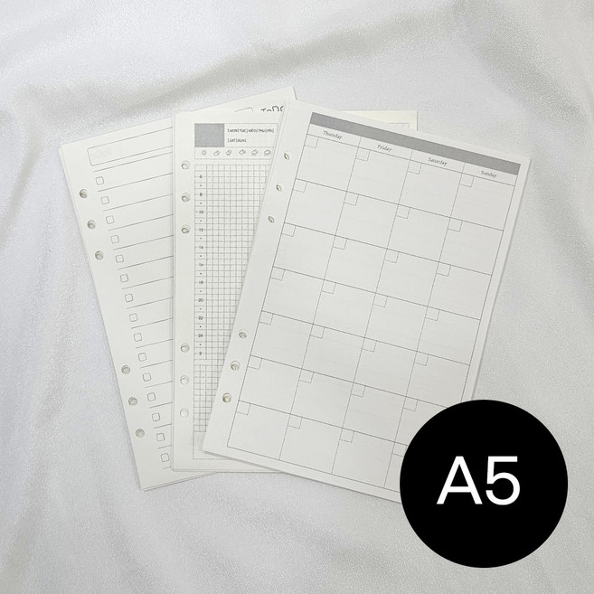 A5 6공 다이어리용 속지 40매 심플 만년 2025 리필, 2세트
