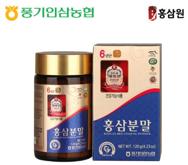 6년근 홍삼분말 120g 풍기인삼농협, 6년근 홍삼분말120g, 1개