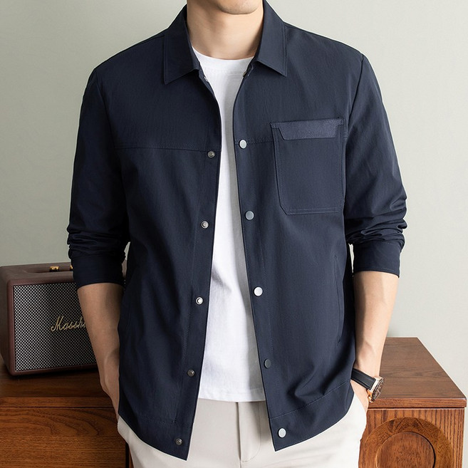 남성 봄 가을 버턴 카라 자켓 데일리 자켓