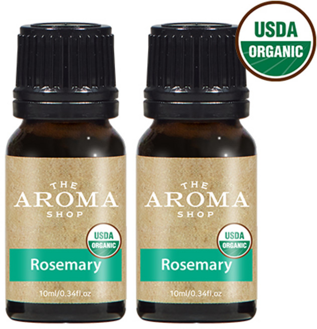 더아로마샵 USDA 유기농 에센셜오일 디퓨저 아로마테라피 숙면 힐링, 2개, 10ml, 로즈마리 유기농 에센셜오일