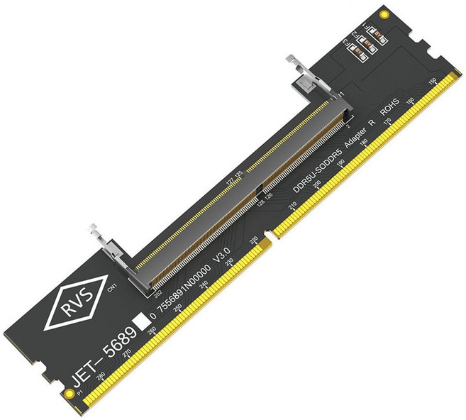 업그레이드된 노트북 DDR5 메모리를 SO DDR5 UDIMM 데스크탑 어댑터 카드 메모리 테스터 DDR에서 DDR5 UDIMM 변환기로 업그레이드, 노트북 DDR5 RAM to SO ddr5 U-DIMM, 검은색