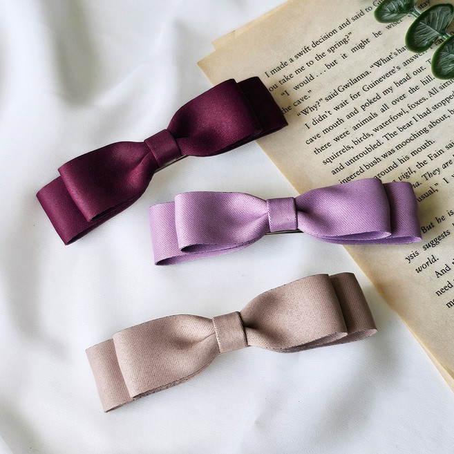 헤미쉬스타일 라일락 리본 머리핀