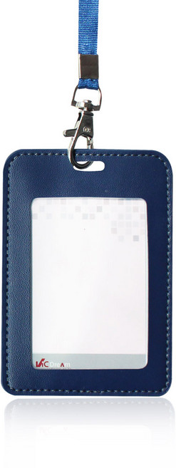 빅드림 6818 가죽 사원증 ID 목걸이 명찰 이름표 (세로) 네이비 3개입 (세트), 단품, 단품