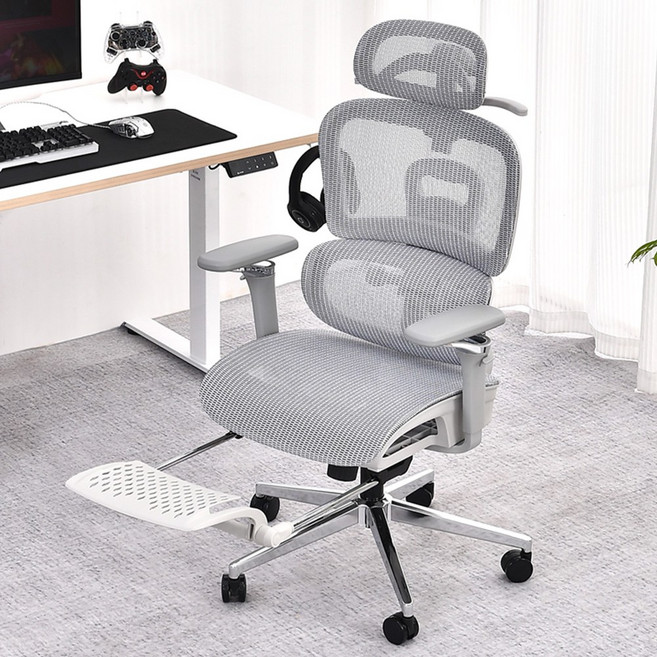 아우스 KOC-13 풀메쉬 사무실의자 6D 암레스트 컴퓨터의자 학생 자세교정 공부의자 사무용 중역의자 피씨방 게이밍의자 원룸의자, 그레이