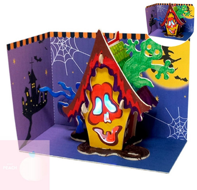 PH 아동미술재료 3D목공 할로윈 유령집 만들기