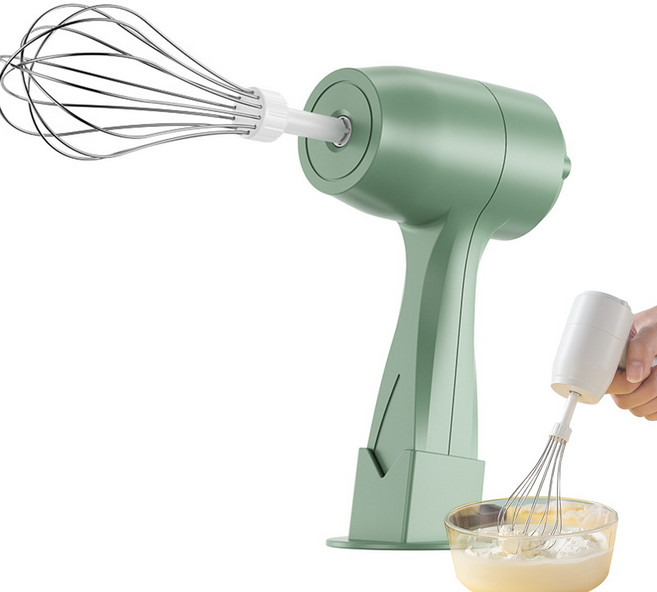 전동 계란 거품기 무선 생크림 휘핑기 반죽기, 녹색, 1개