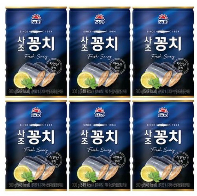사조 꽁치 300g x 6캔, 6개