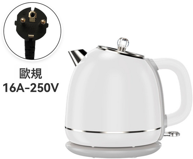 雙層304不鏽鋼電熱水壺, 228 白色:需自備轉接頭