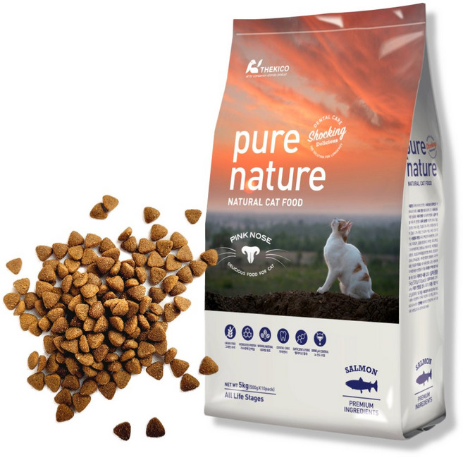 퓨어네이쳐 캣 고양이 사료 치석제거 가수분해, 5kg, 1개, 가수분해연어