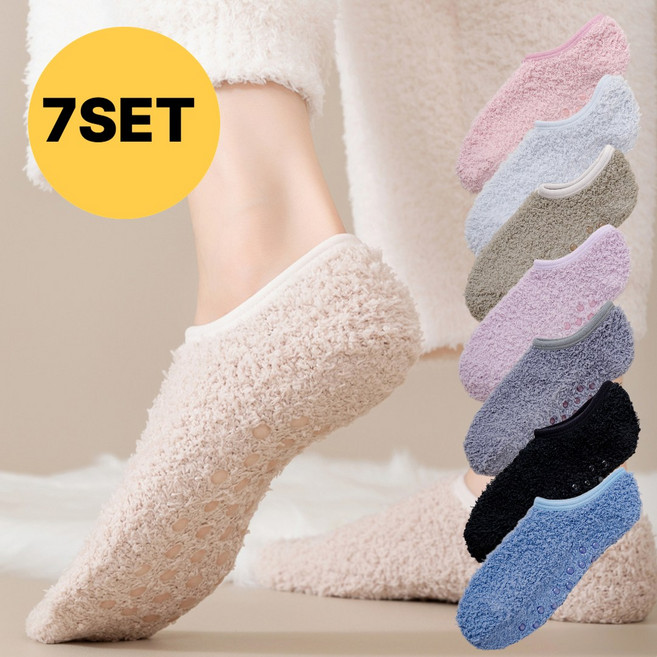 감성팩토리 미끄럼방지 수면 덧신 요일 덧신 7켤레