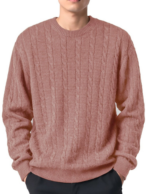 오버나인 남자 남성 오버핏 스웨터 케이블 꽈배기 니트